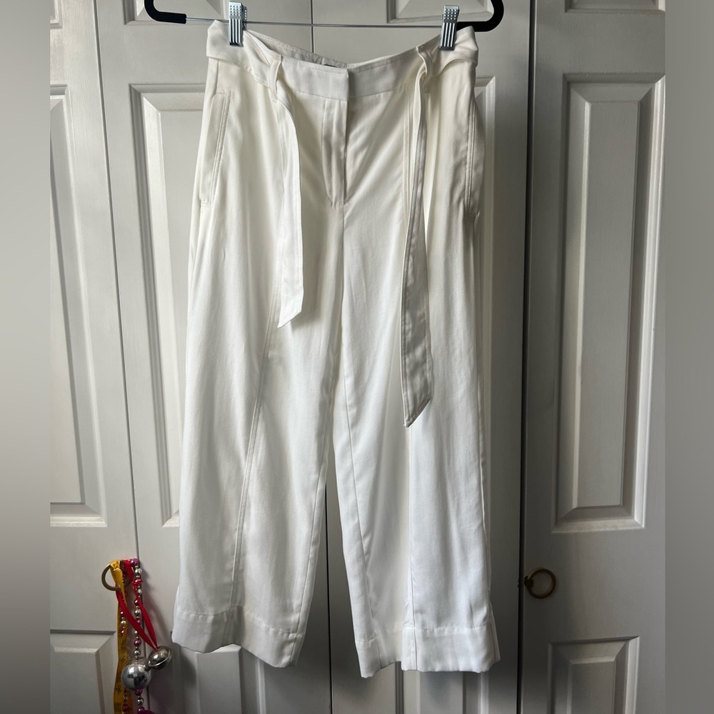 Ann Taylor Loft petite white trousers, like new
